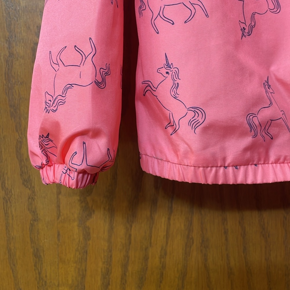 CARTERS UEC Girls Size 8 Unicorn Windbreaker Rain Jacket Pink Water Resistant - Picture 11 of 11